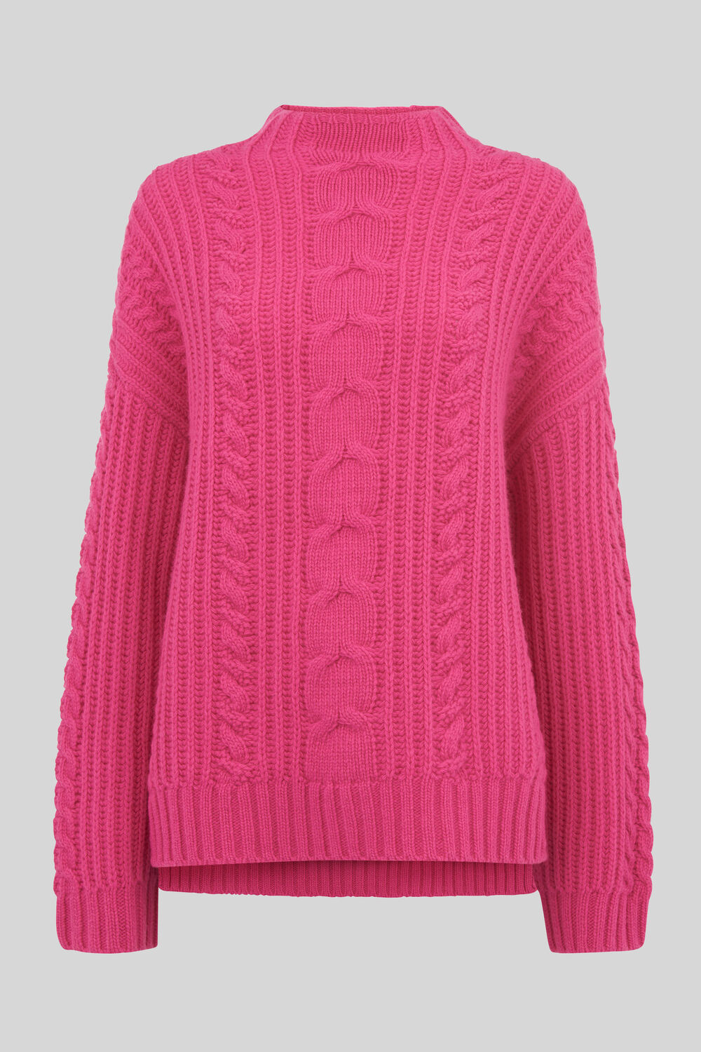 Oversized Chunky Cable Sweater Pink