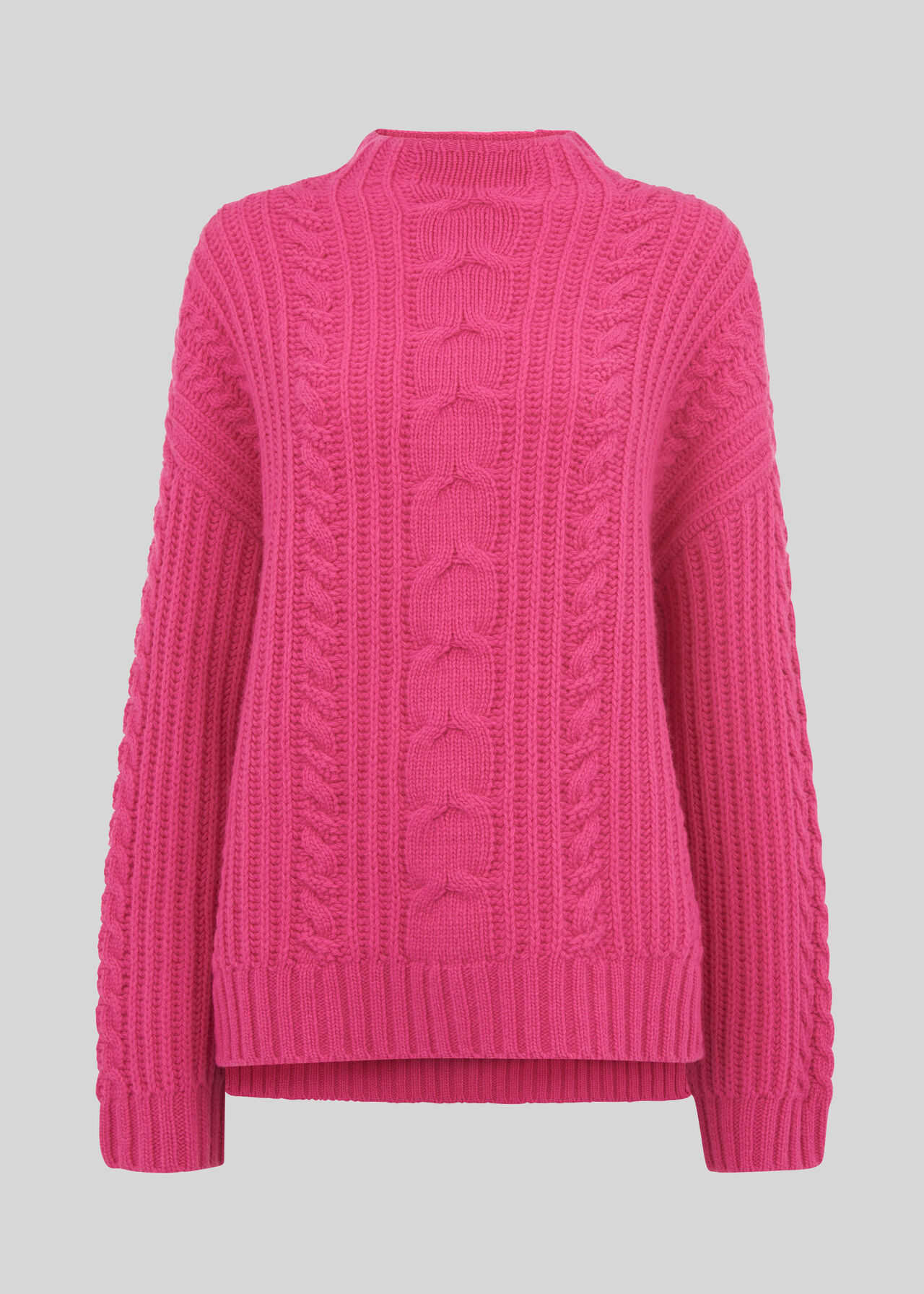 Oversized Chunky Cable Sweater Pink