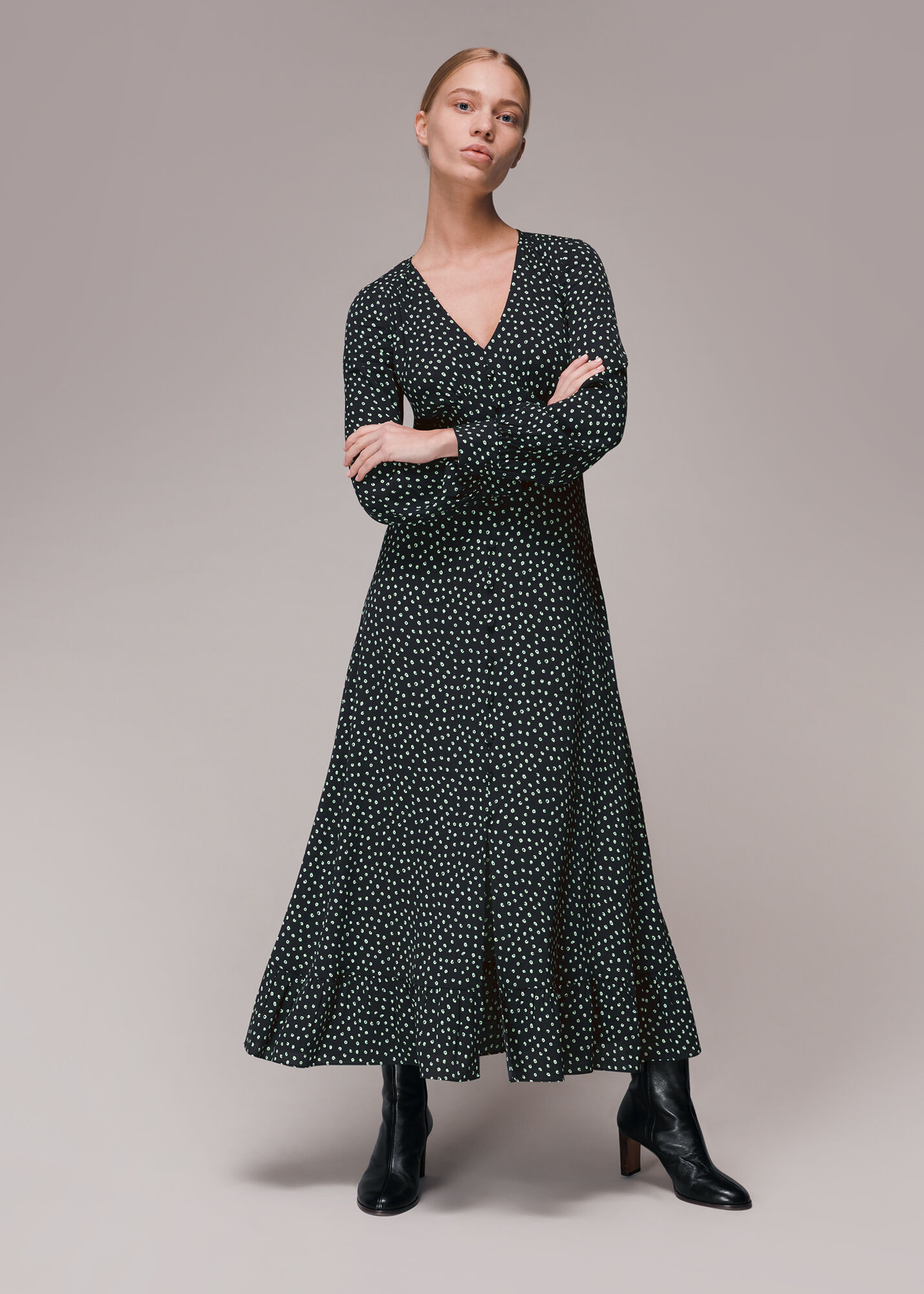 whistles green spot dress Big sale ...