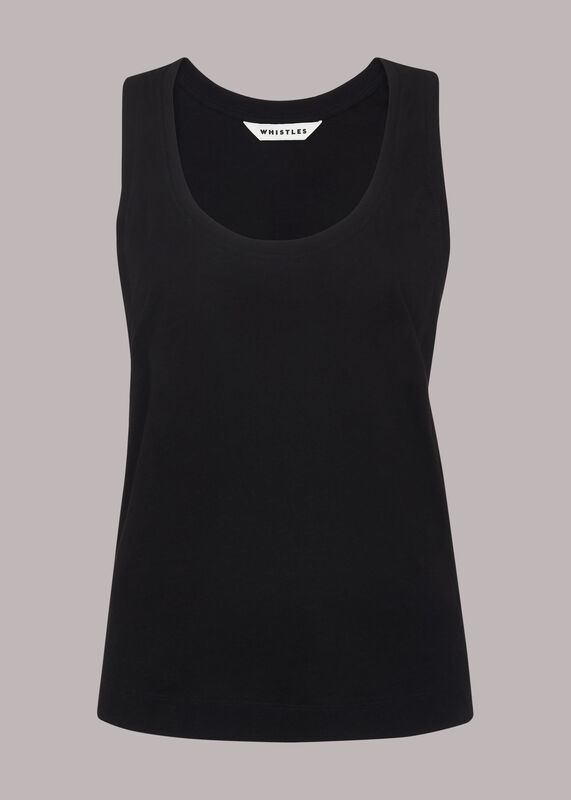 Black Easy Basic Vest Top