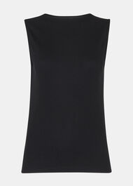 High Neck Rib Detail Tee