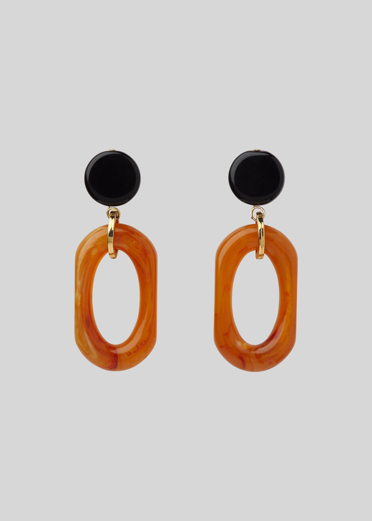 Resin Drop Earring Rust