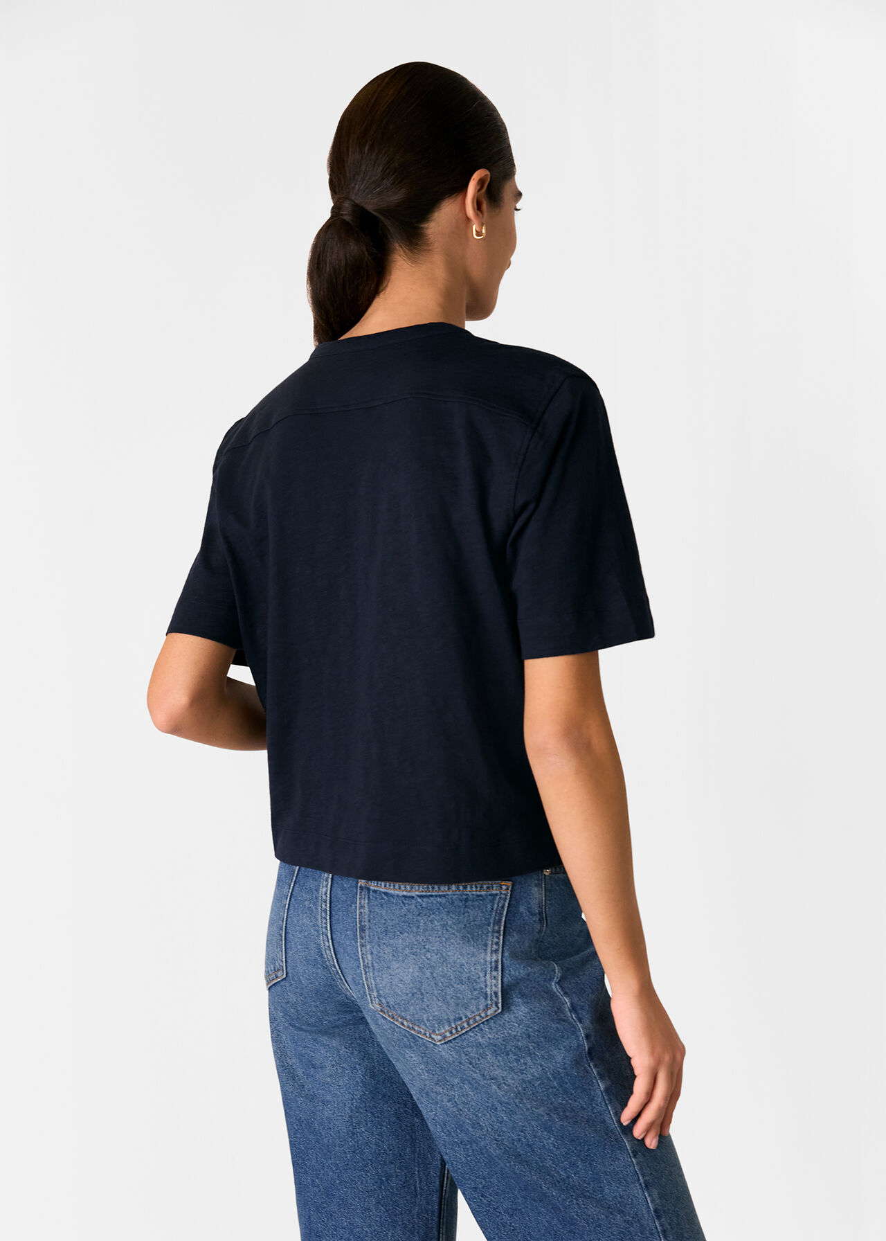 Ella V Neck Button Through Tee