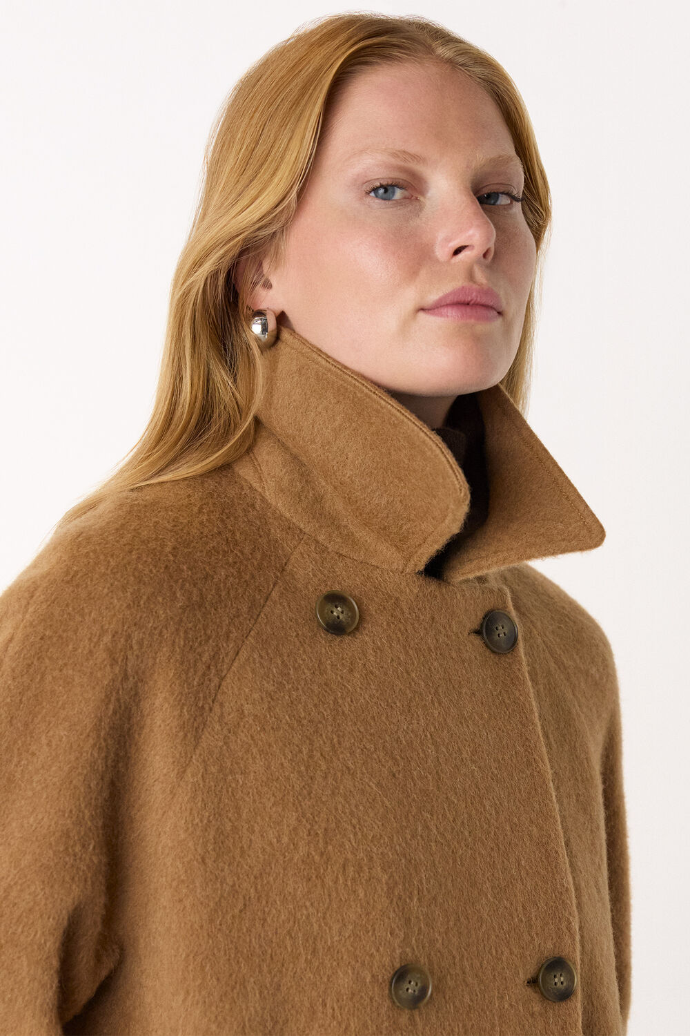 Brushed Wool Pea Coat