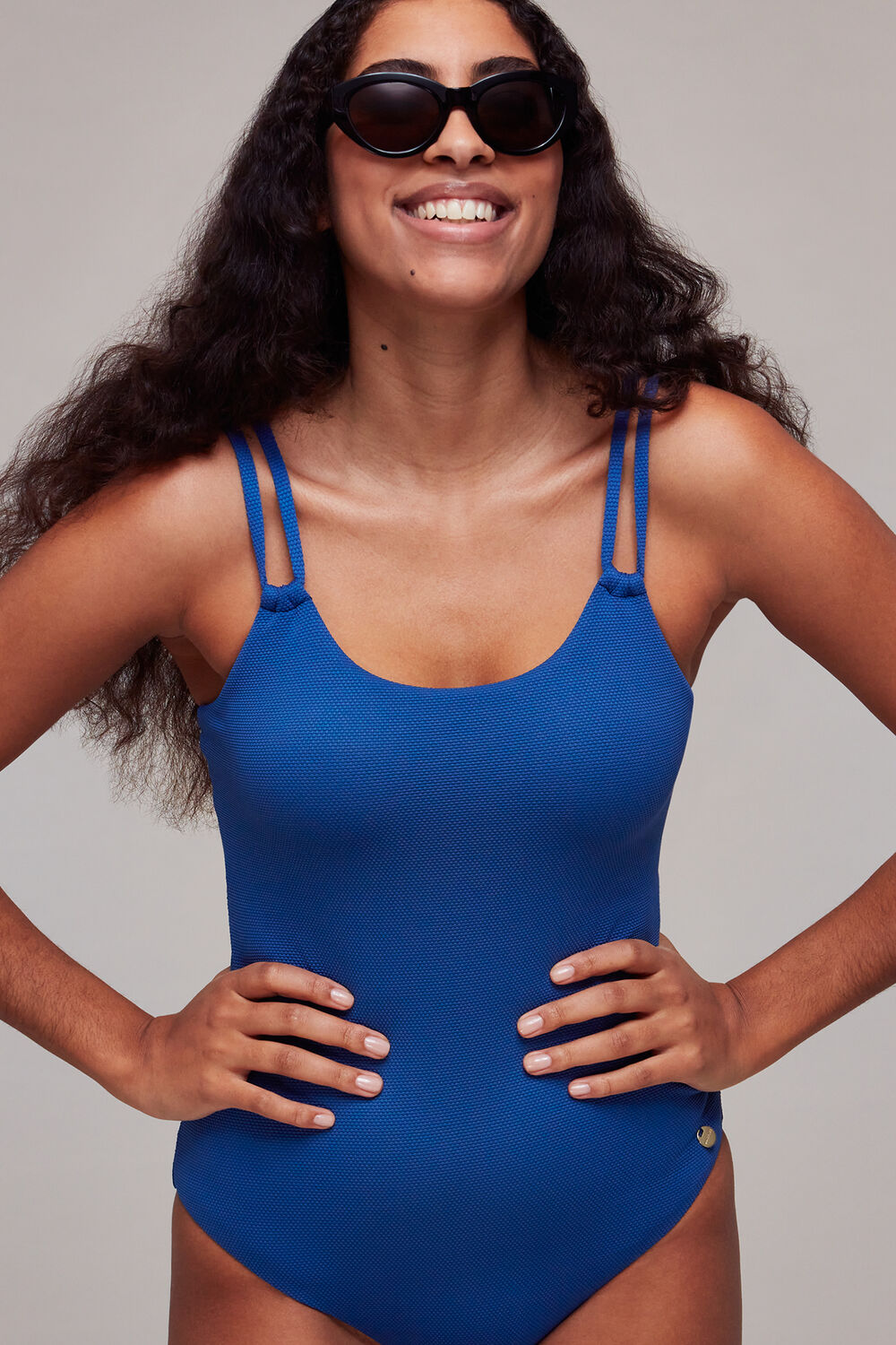 Double Strap Textured Swimsuit