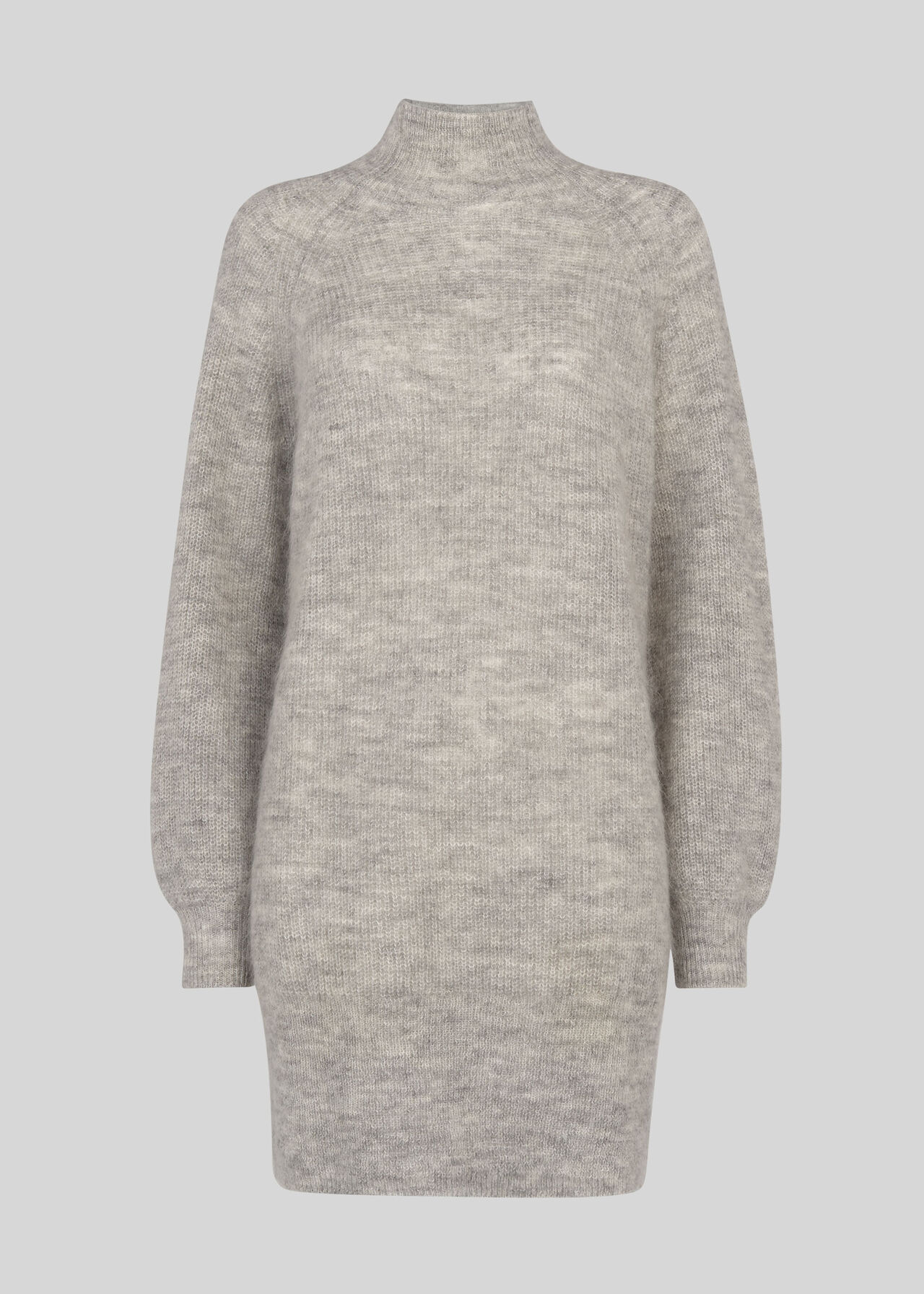 Mohair Funnel Neck Tunic Grey Marl