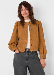 Button Front Suede Jacket