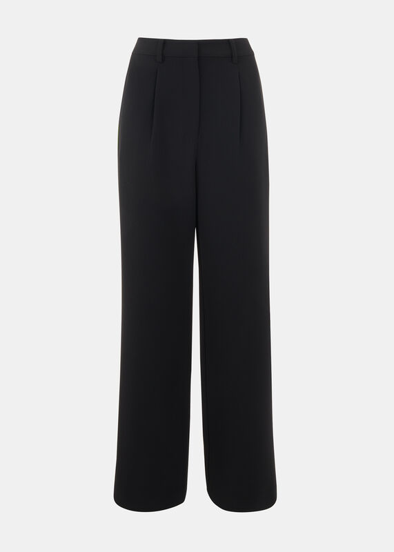 Black Crepe Side Stripe Trouser