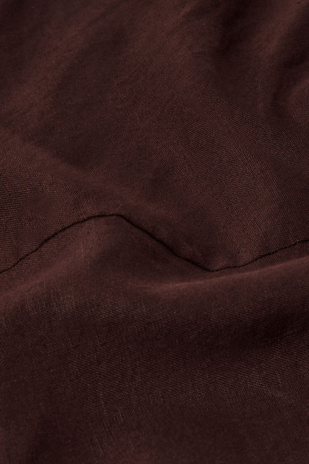 Brown Bias Cut Linen Dress