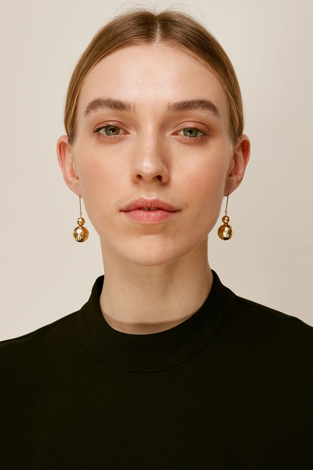 Hammered Sphere Earring Gold/Multi