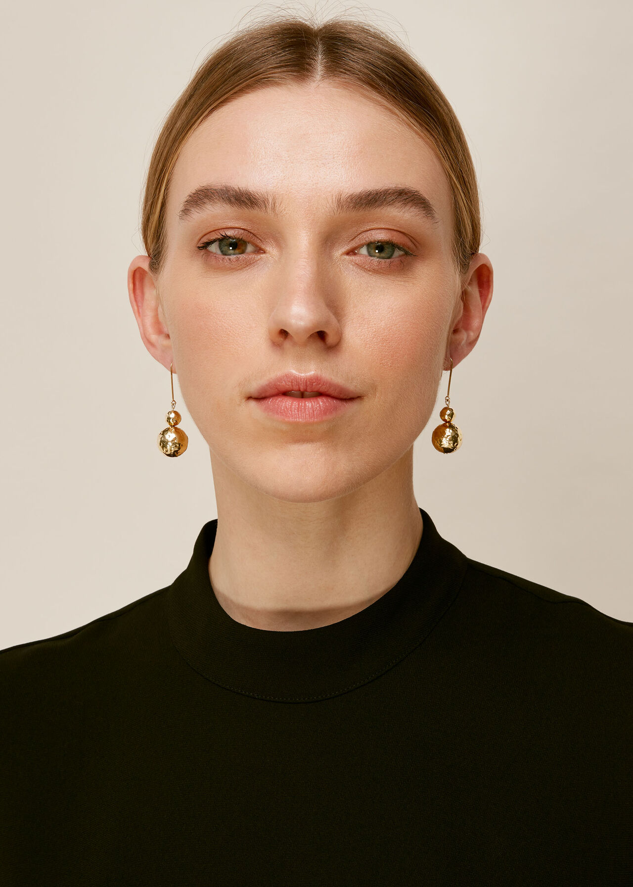 Hammered Sphere Earring Gold/Multi