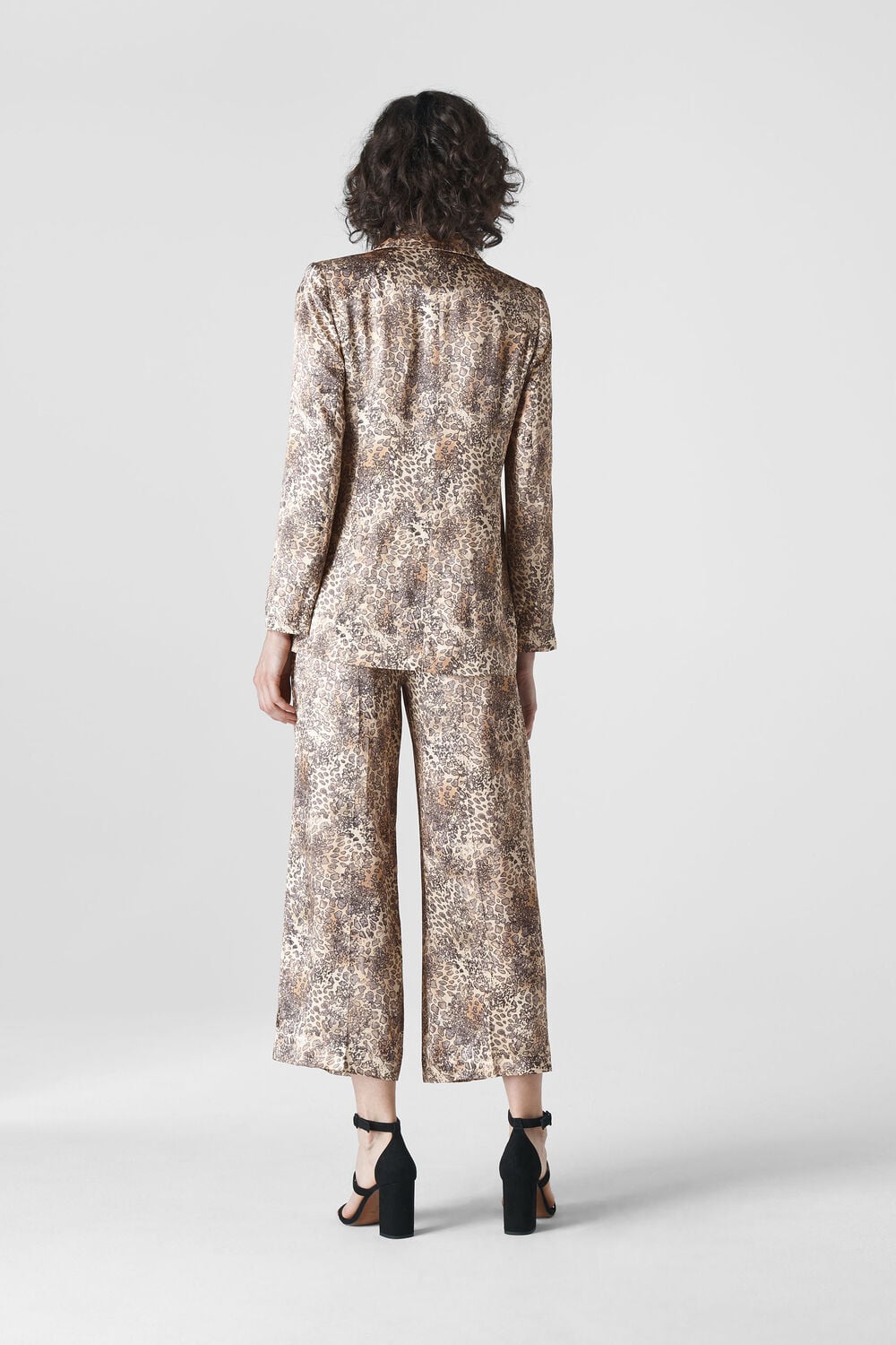 Big Cat Print Satin Blazer Multicolour