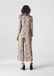 Big Cat Print Satin Blazer Multicolour