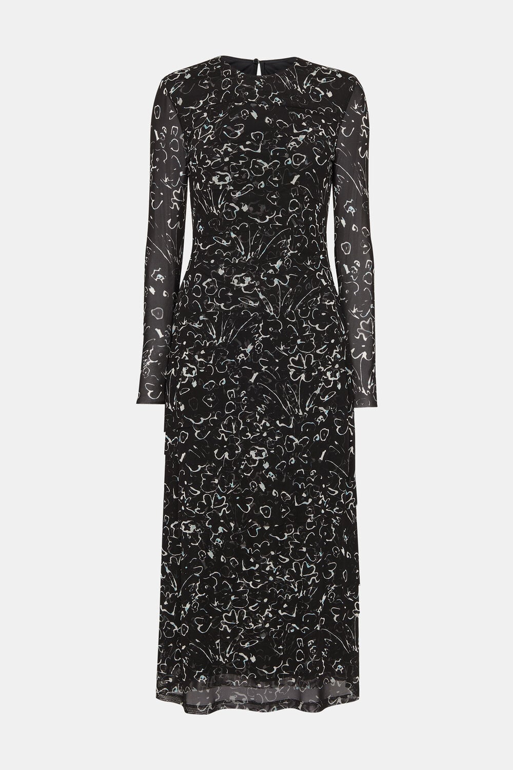 Scribble Bouquet Mesh Dress