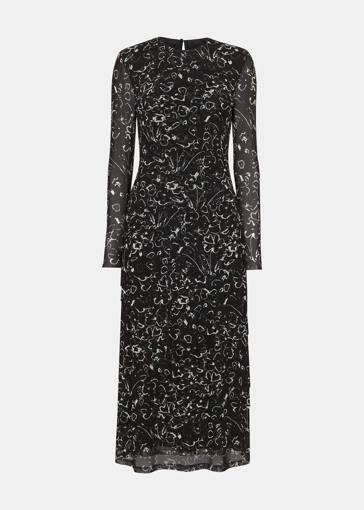 Scribble Bouquet Mesh Dress
