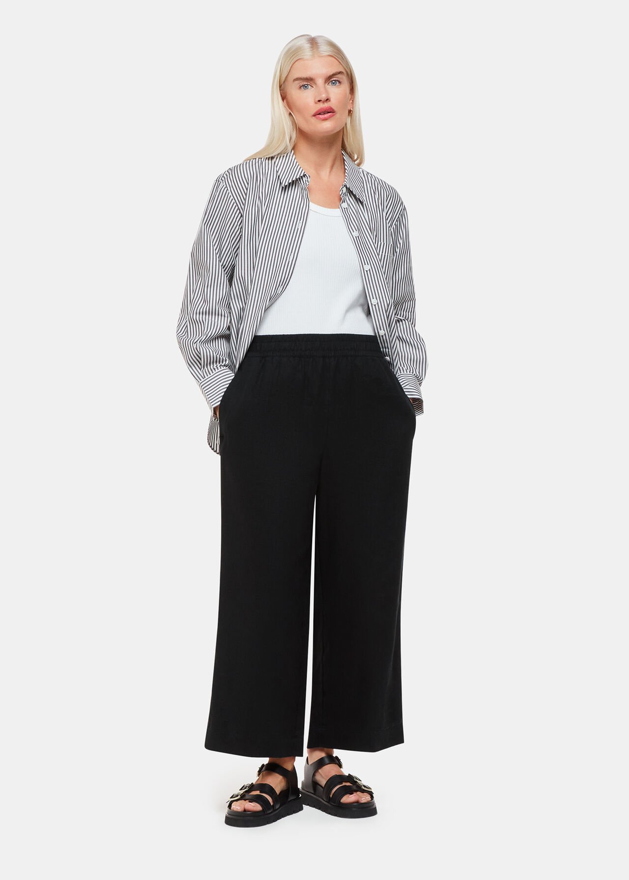 Petite Linen Pocket Trouser