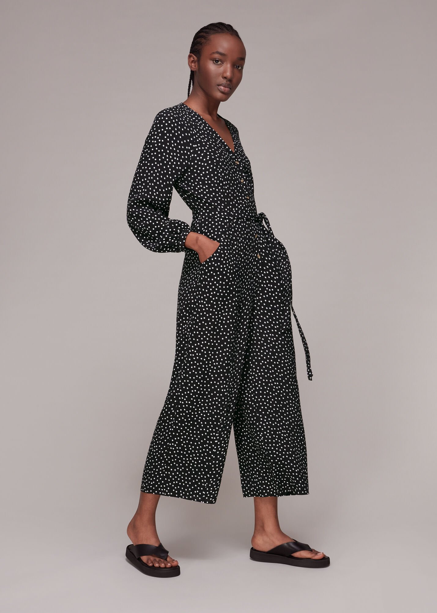 Spot print jumpsuit sale