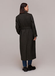 Wool Textured Tie Waist Coat