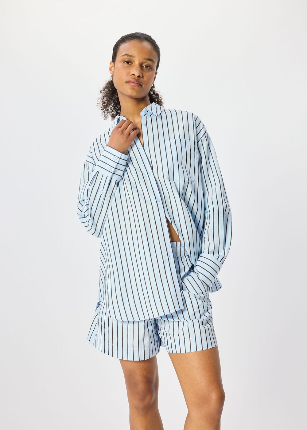 Cotton Poplin Stripe Shirt