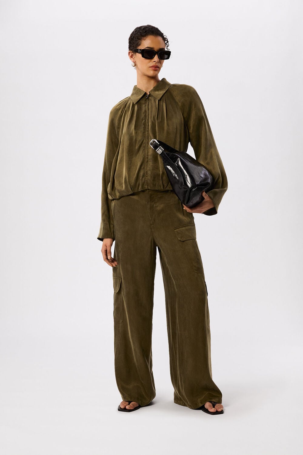 Khaki Fluid Cargo Trouser