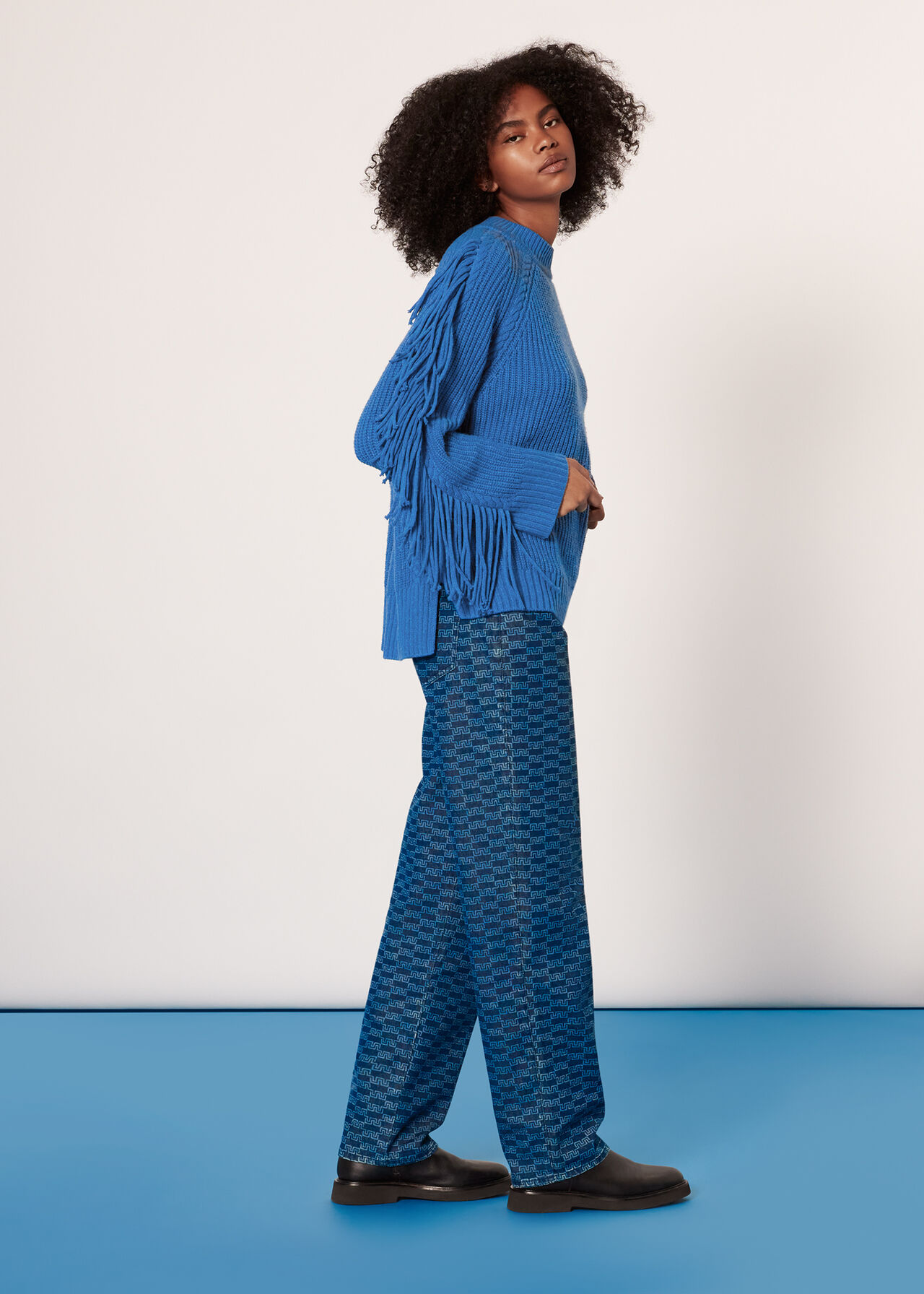 Fringe Sleeve Cable Sweater