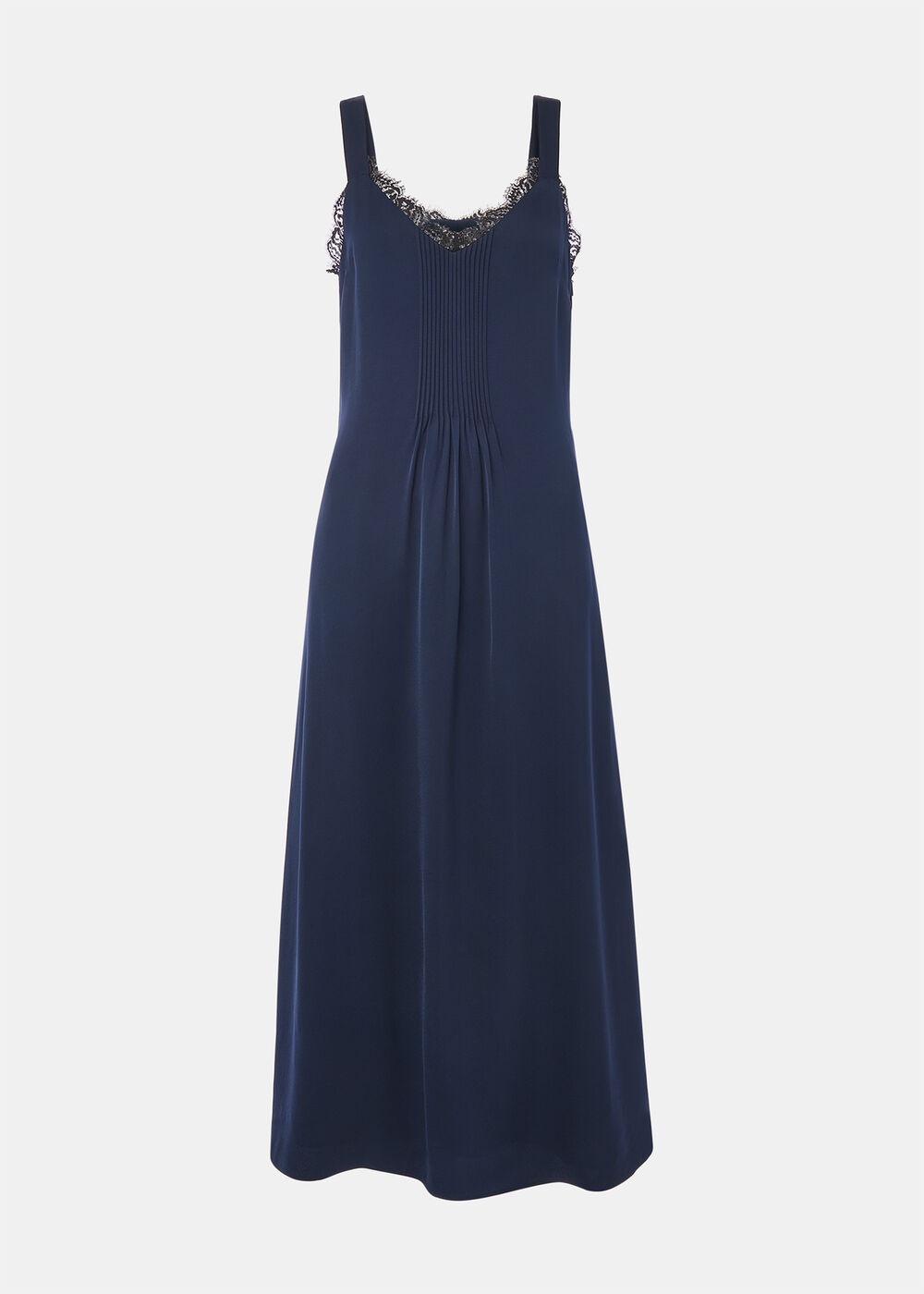 Crepe Lace Trim Cami Dress