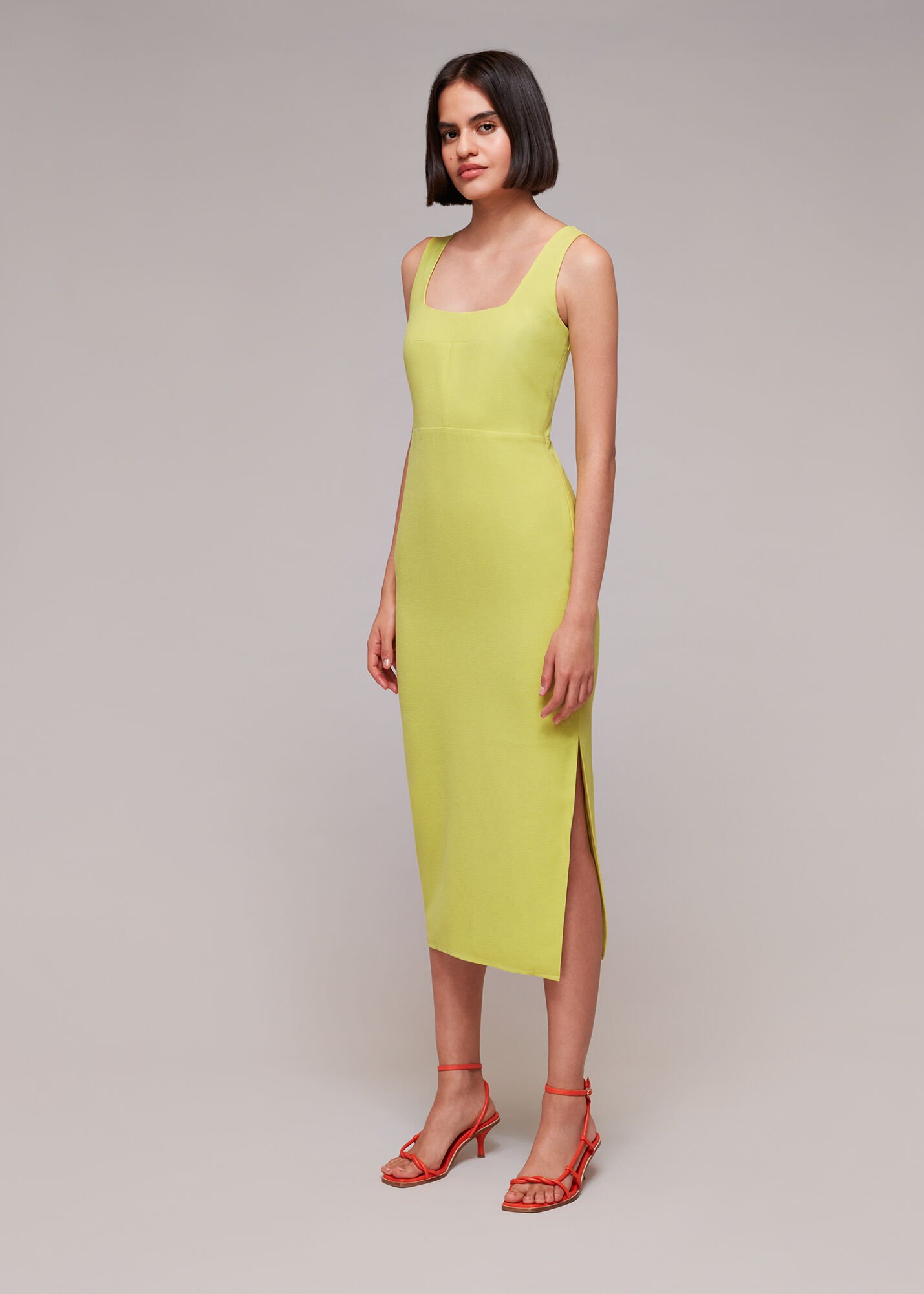 Square neck shop midi dresses