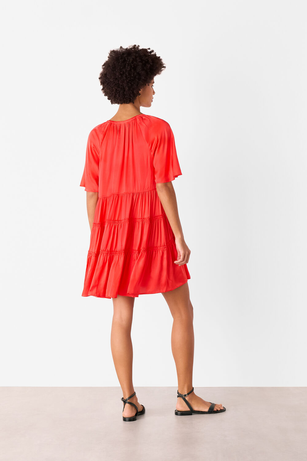 Satin Trapeze Mini Dress