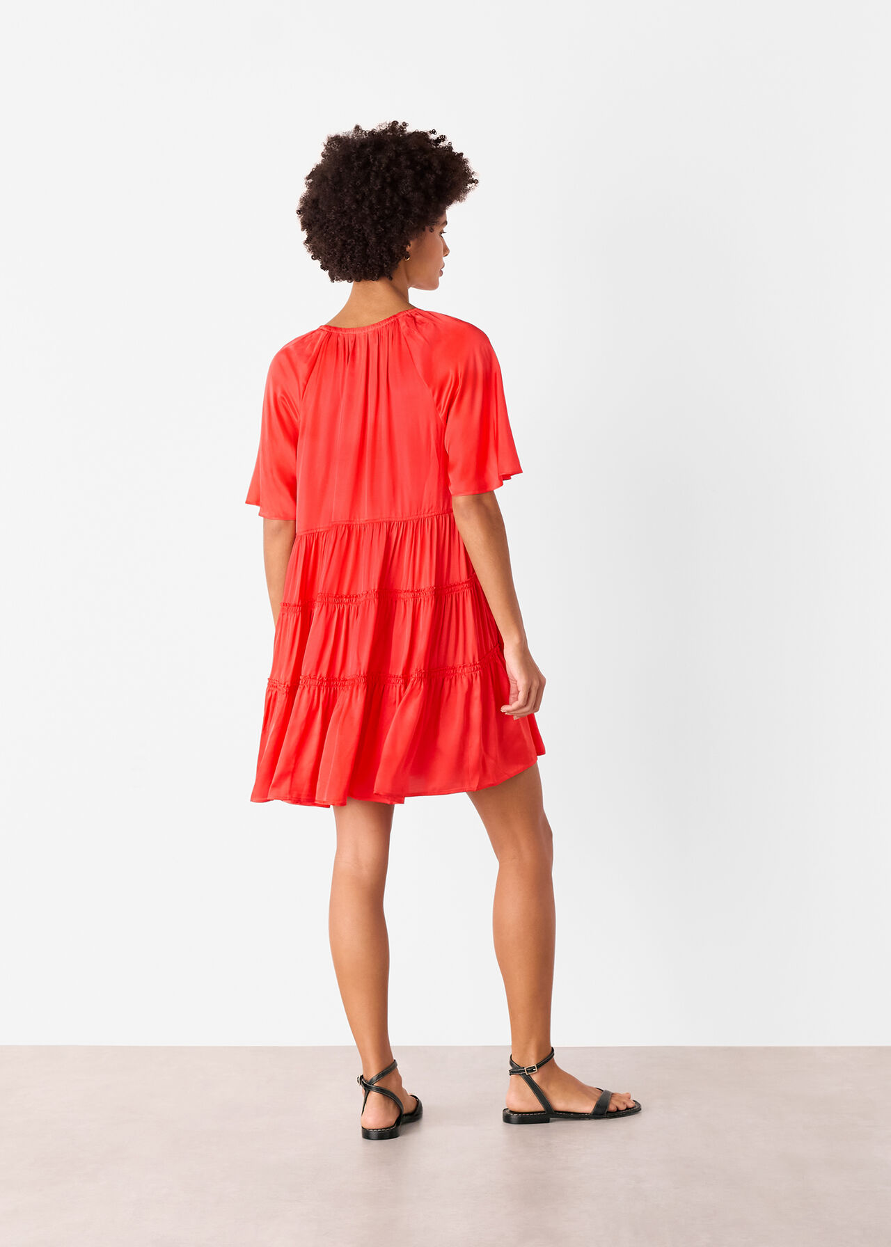 Satin Trapeze Mini Dress