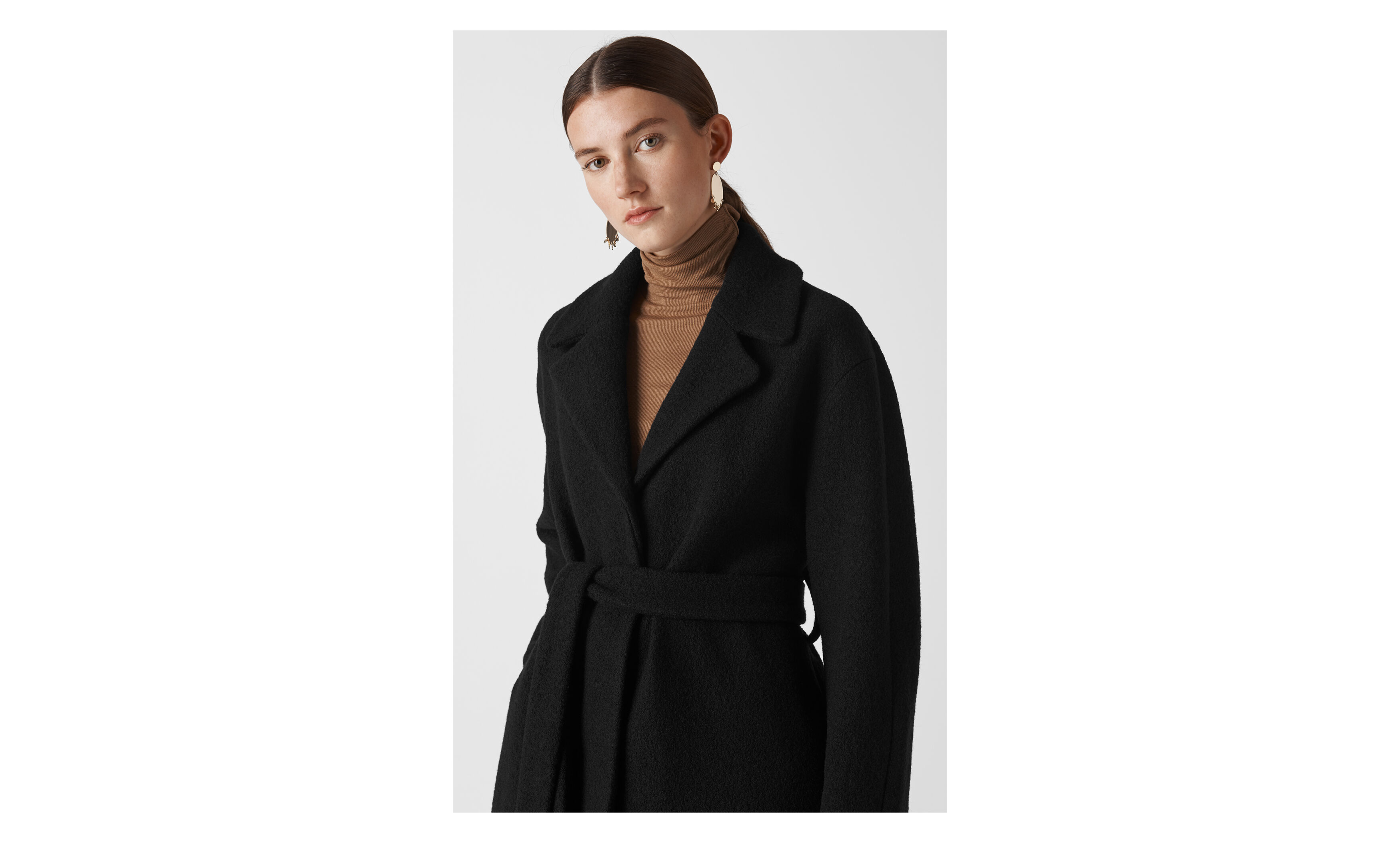Black boiled 2025 wool coat