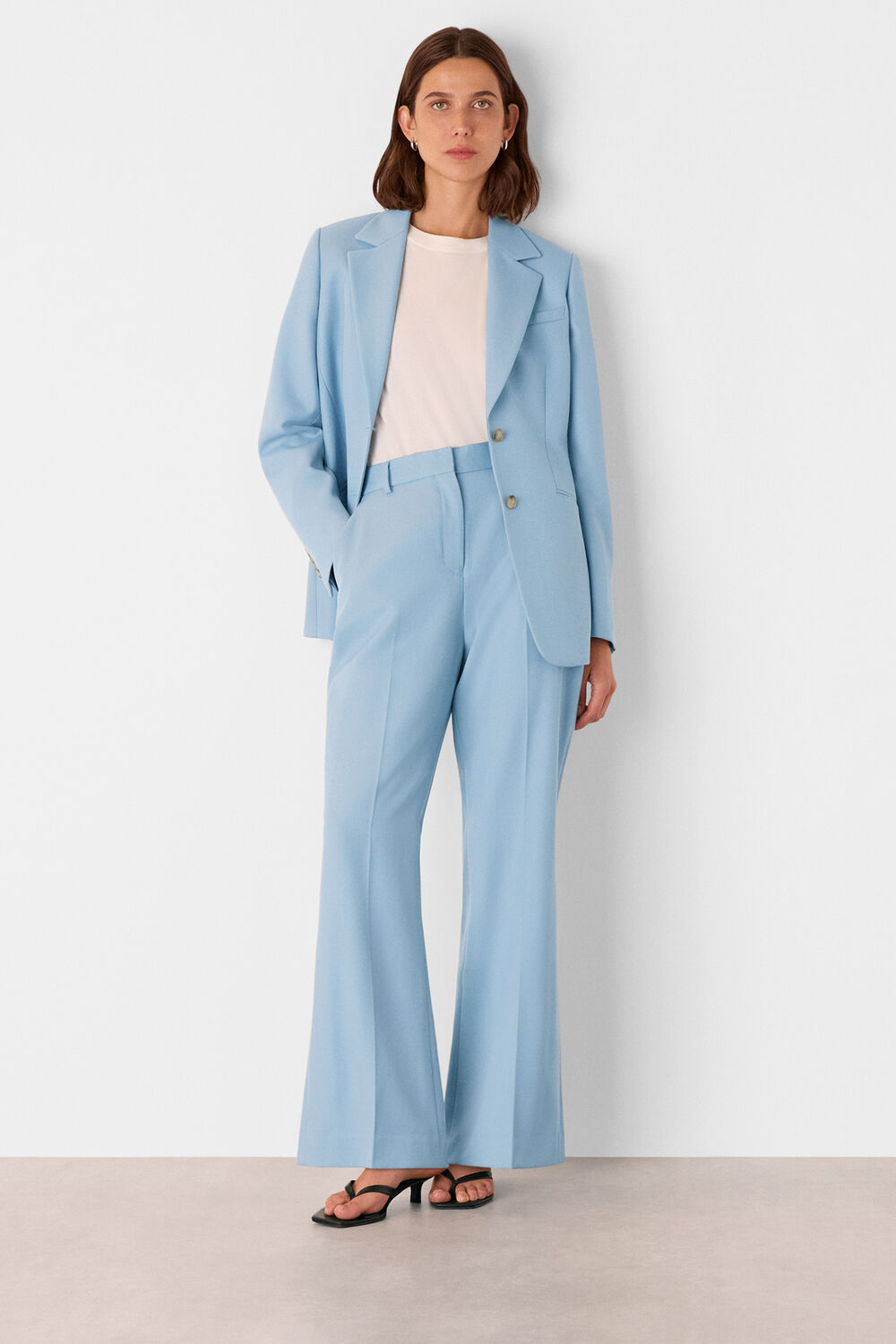 Blue Wool Blend Tailored Trouser