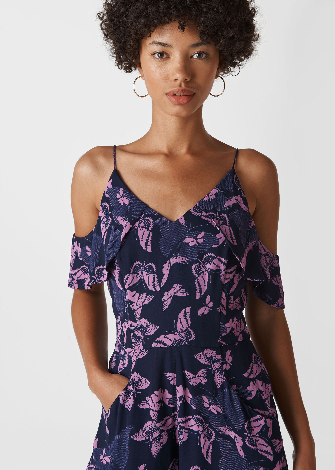 Multicolour Papillion Print Playsuit WHISTLES Whistles UK