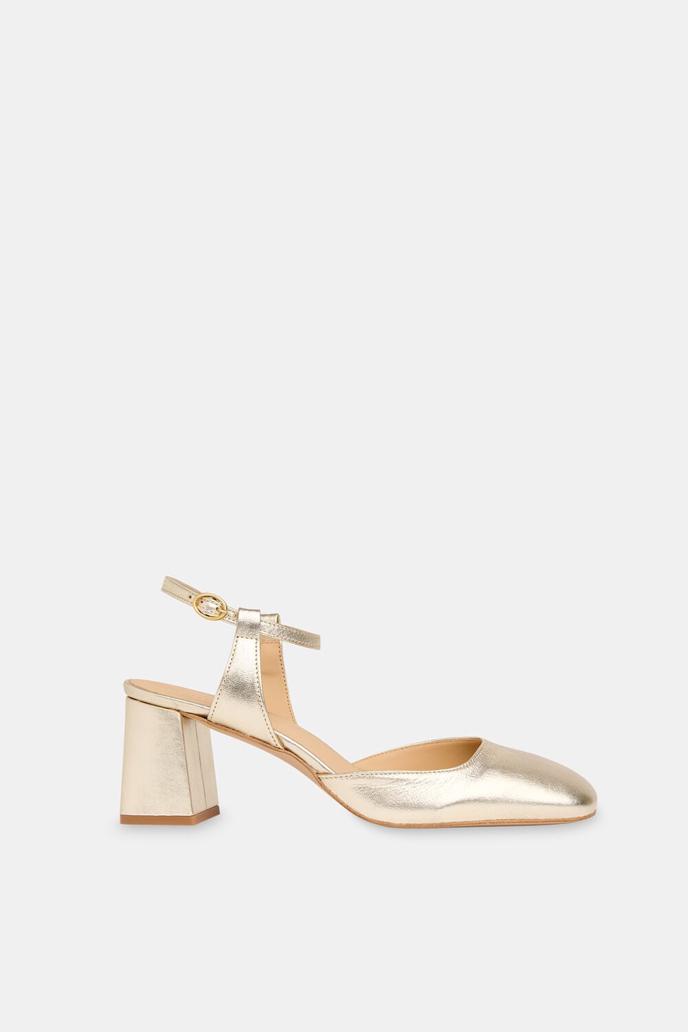 Gold Matilda Block Heel Shoe