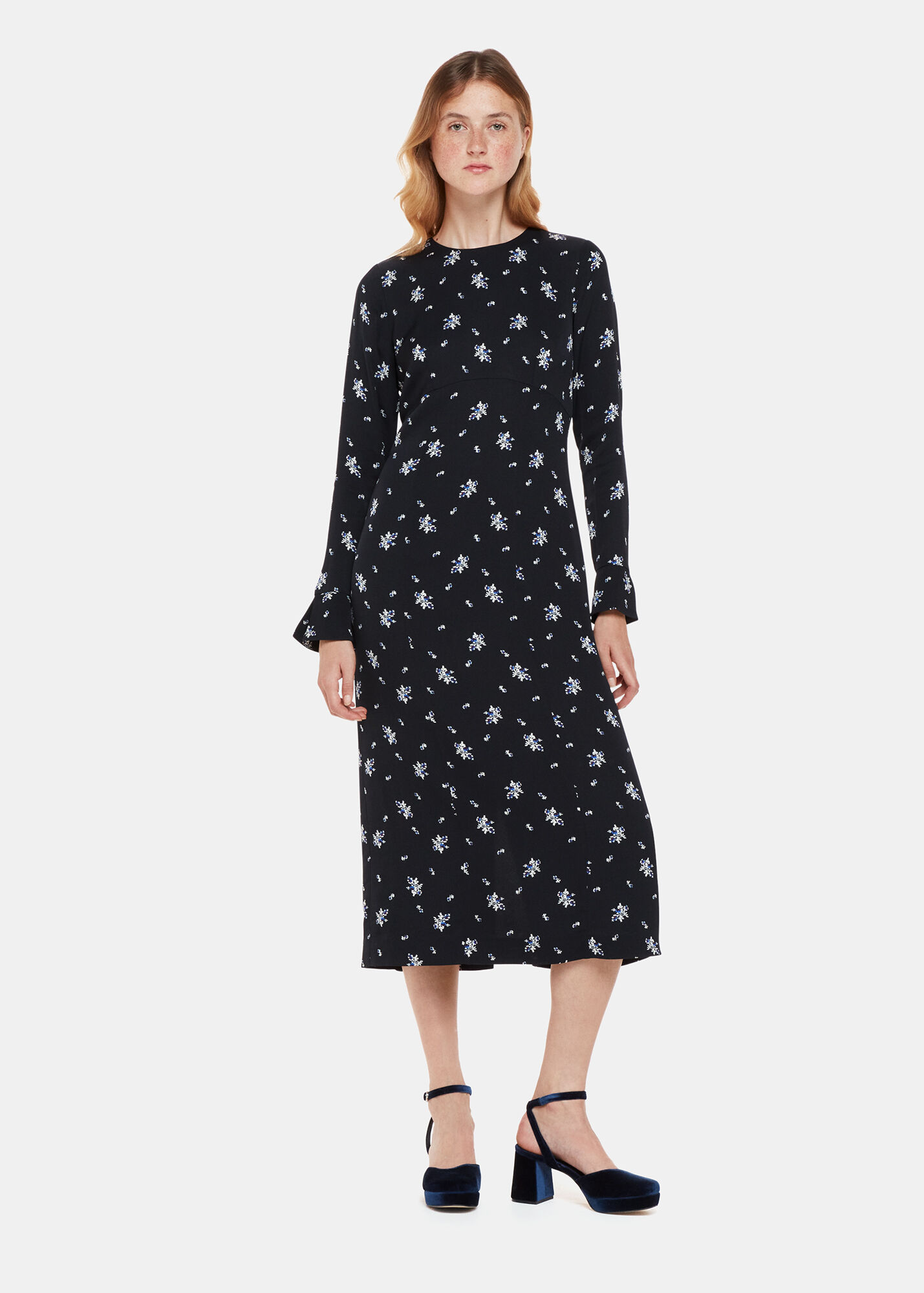 COMING TO MY SENSES WOVEN SATIN MIDI DRESS