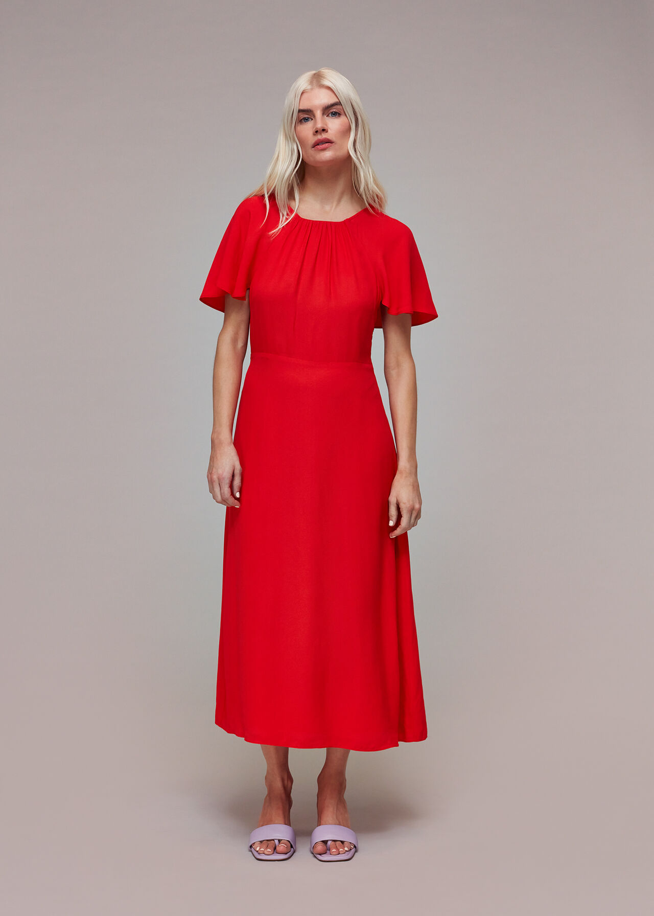 Petite Annabelle Cape Sleeve Dress