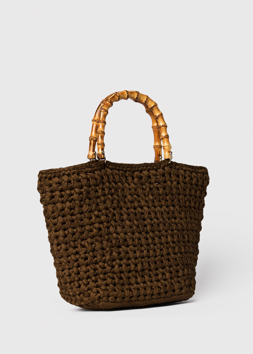 Bamboo Handle Crochet Bag