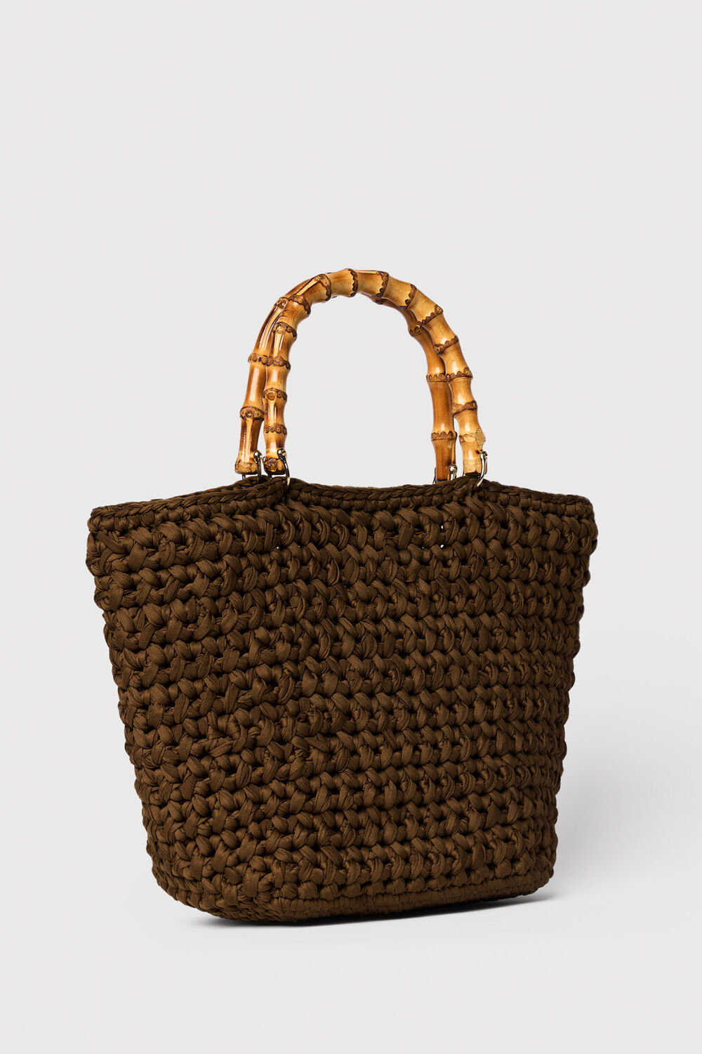 Bamboo Handle Crochet Bag