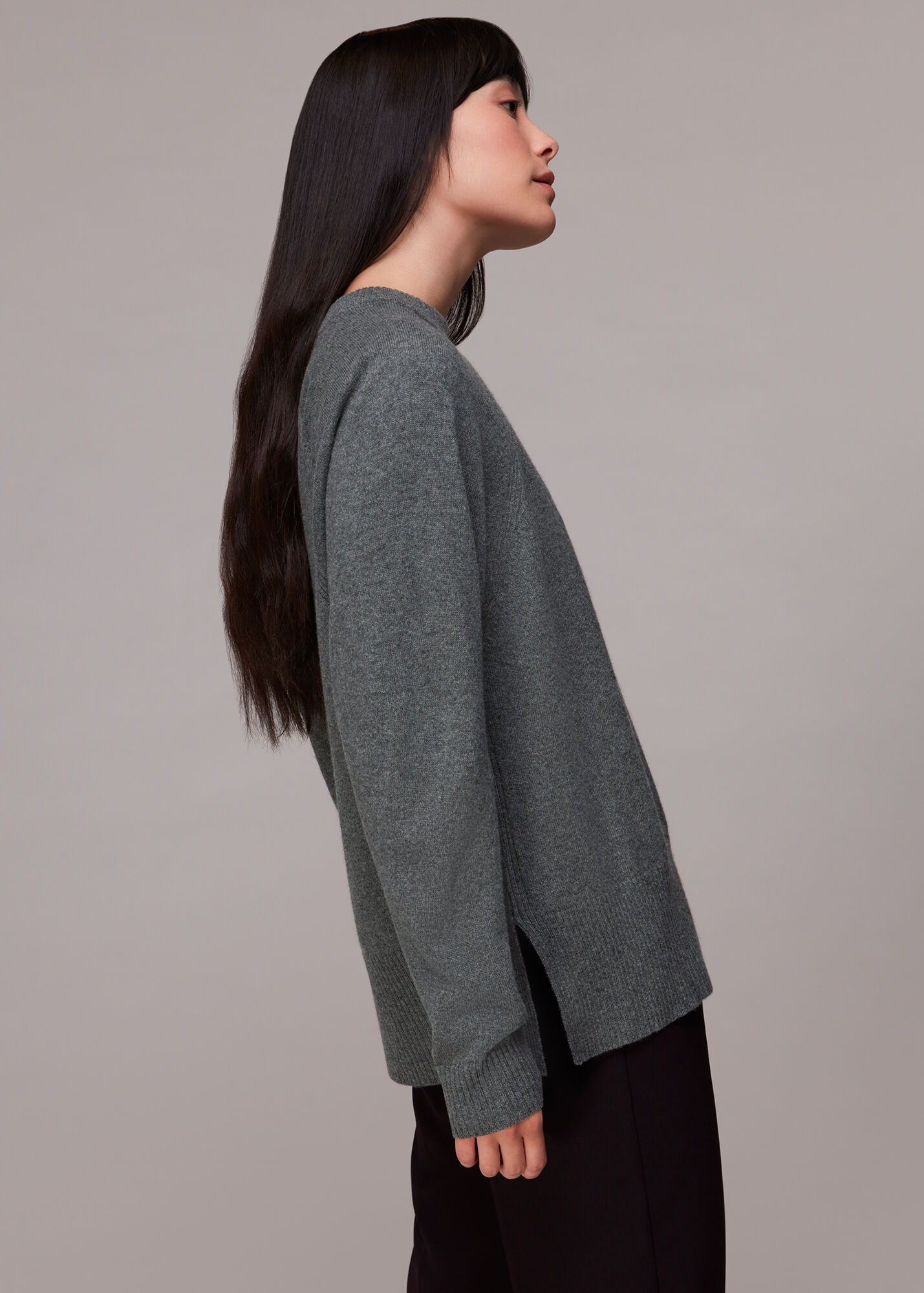 Grey Ultimate Cashmere Crew Neck WHISTLES