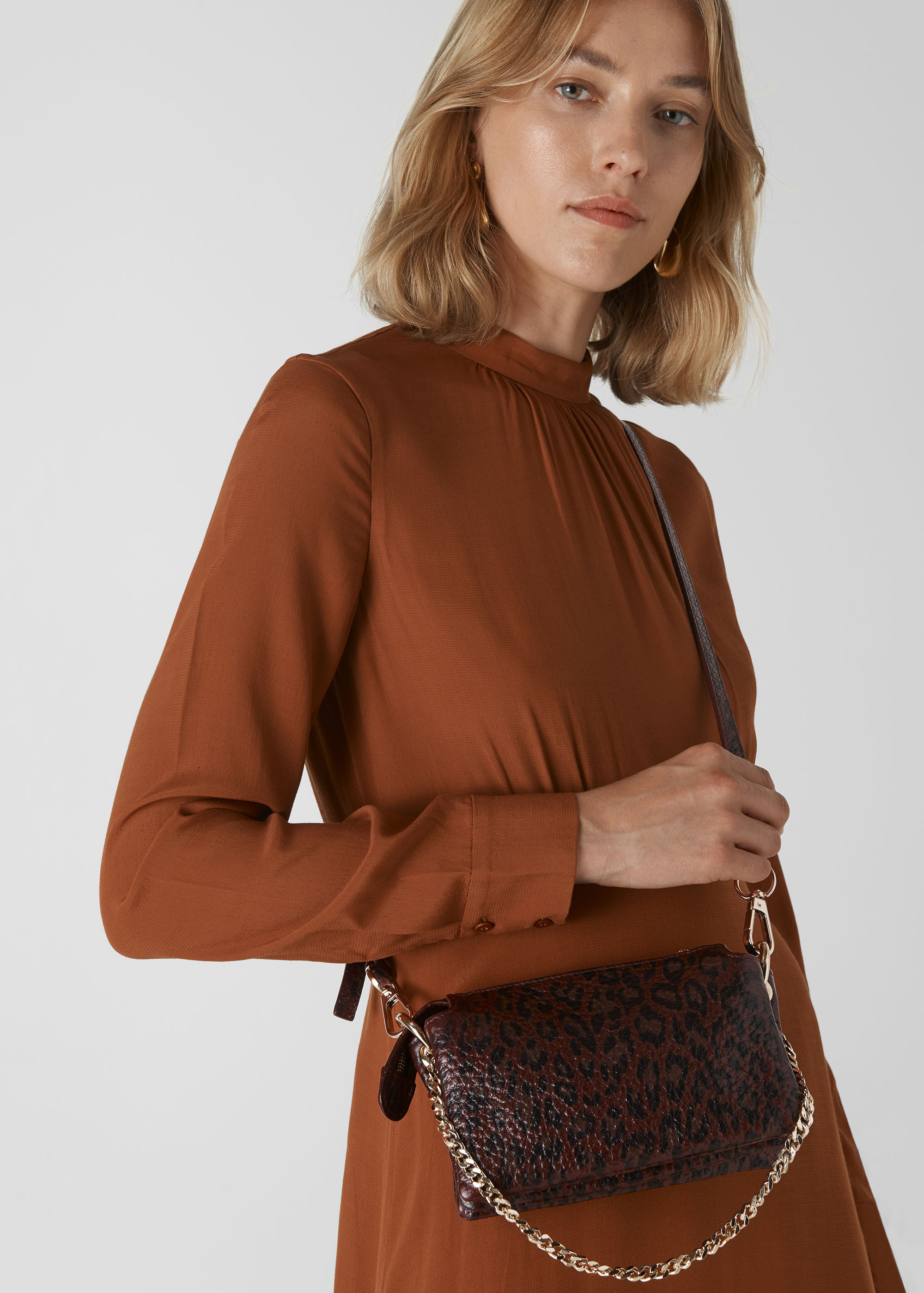 Leopard chain bag clearance