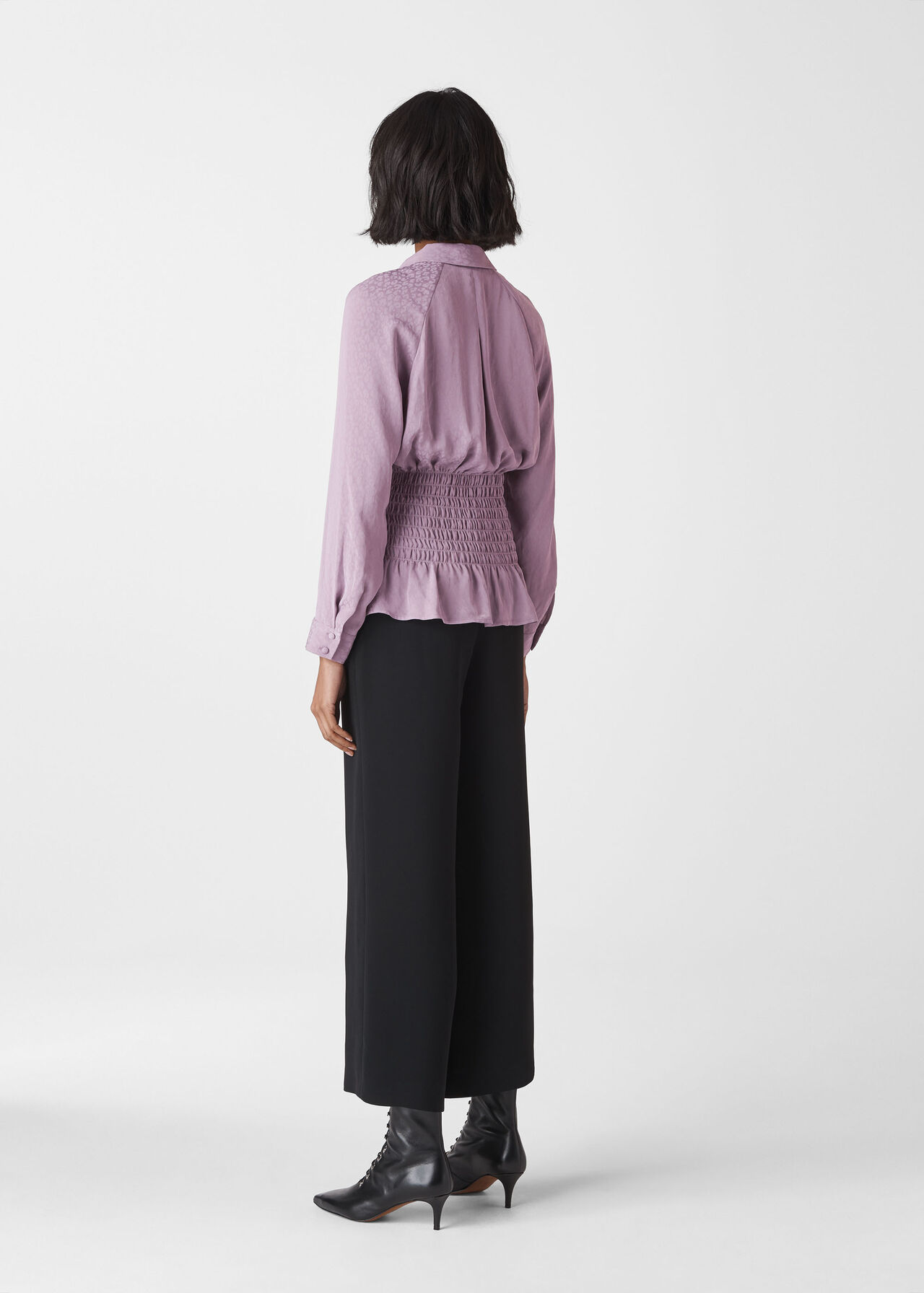 Claris Animal Jacquard Blouse Lilac