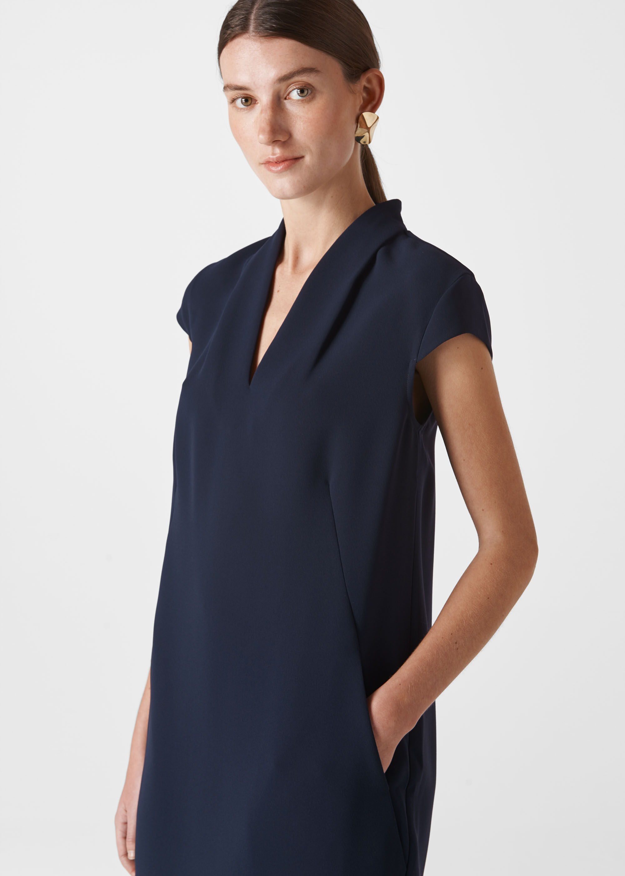 Paige V Neck Crepe Dress
