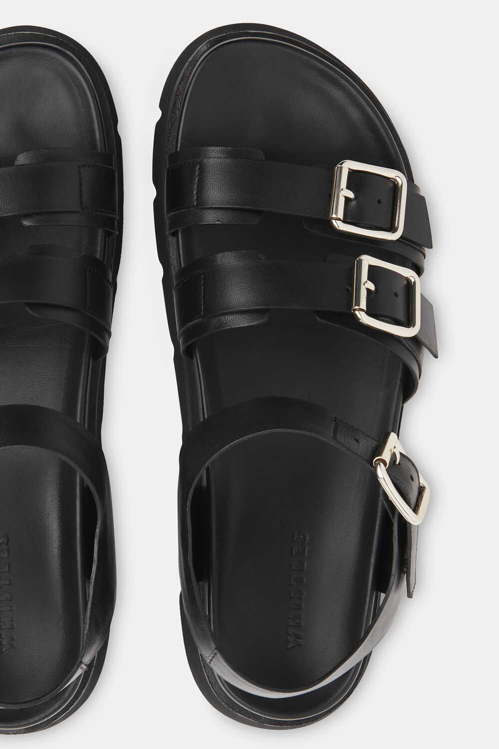 Black Jemma Triple Buckle Sandal