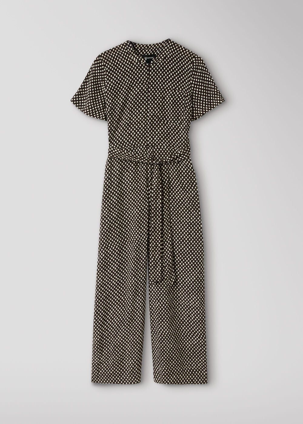 Petite Check Short Sleeve Jumpsuit