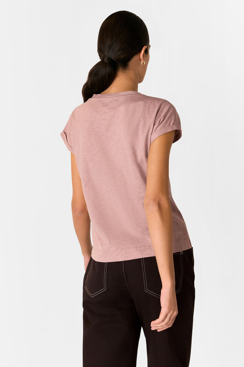 Willa V Neck Cap Sleeve Tee
