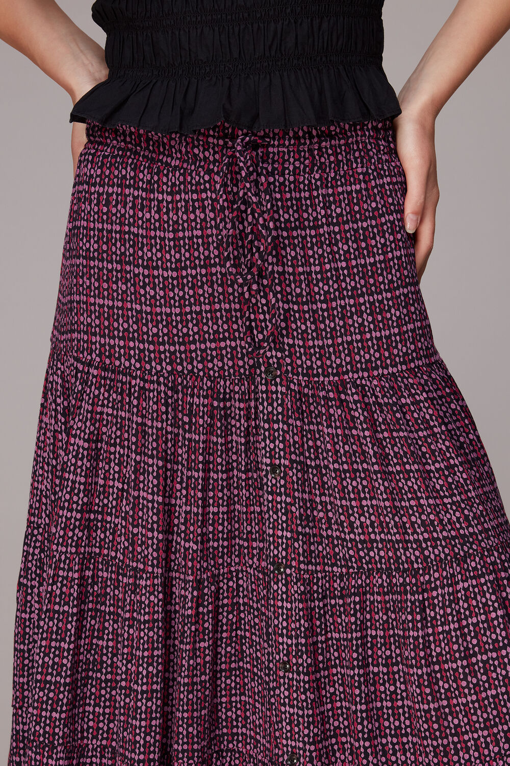 Twist Dot Print Skirt