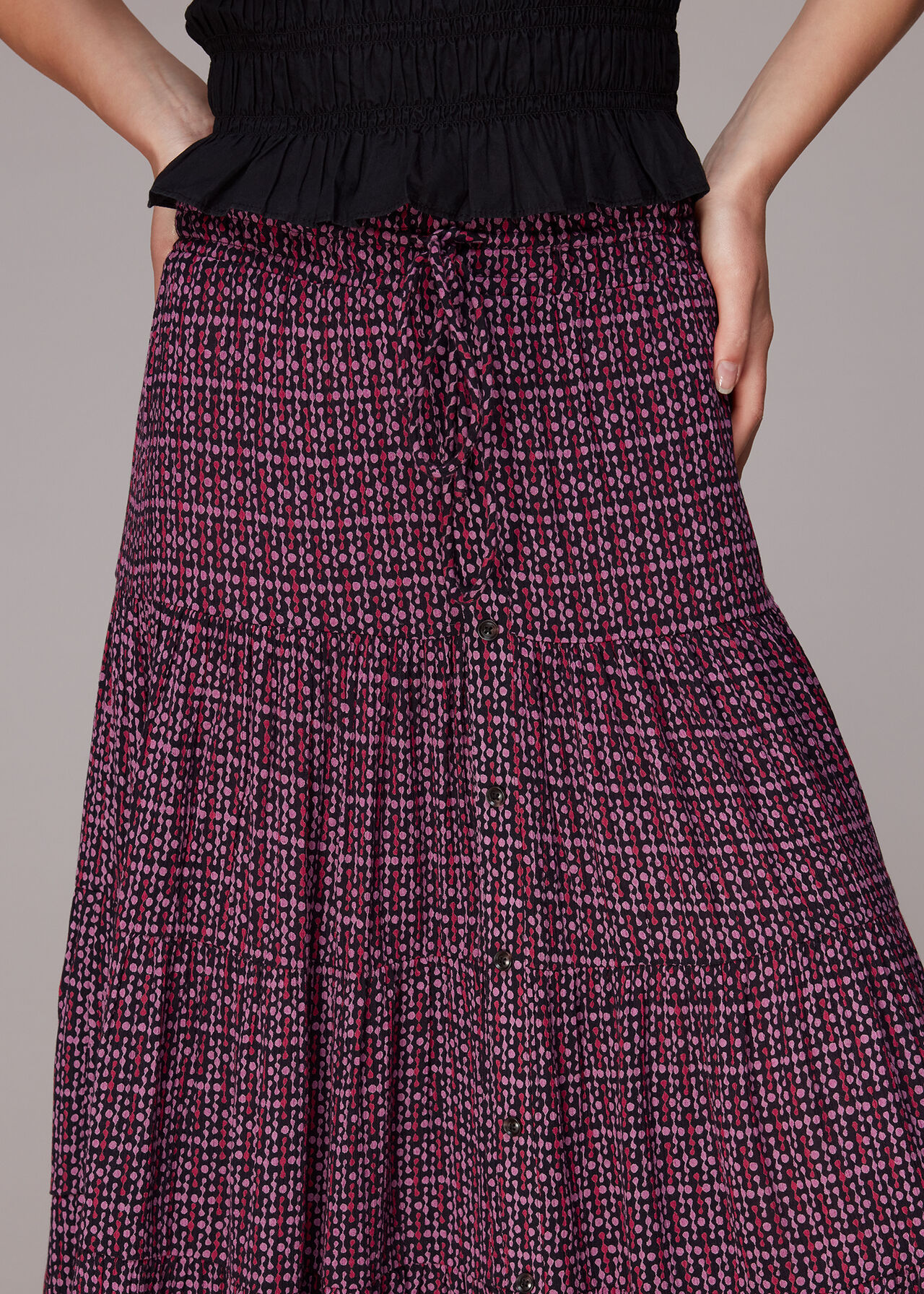 Twist Dot Print Skirt