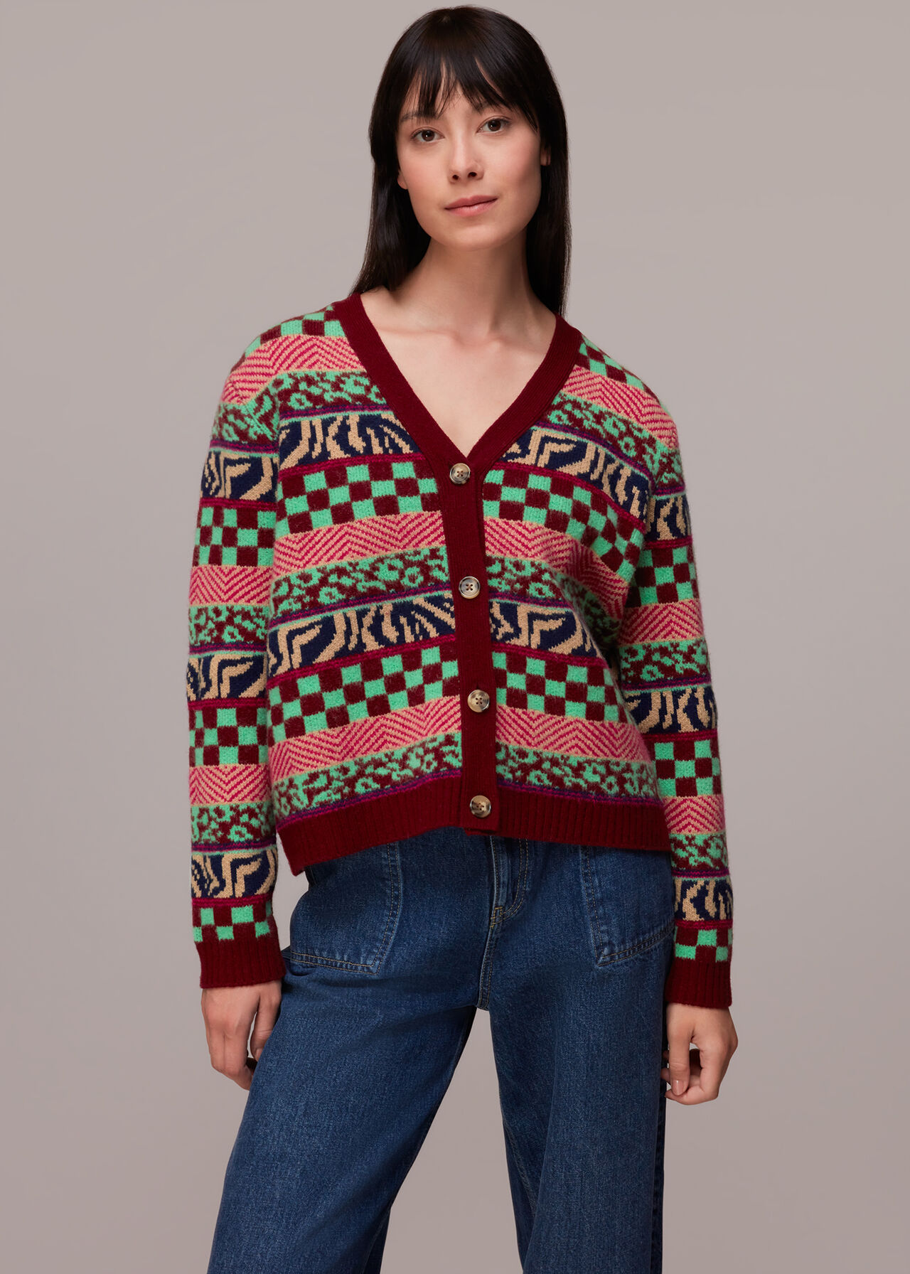 Mix Jacquard Cardigan