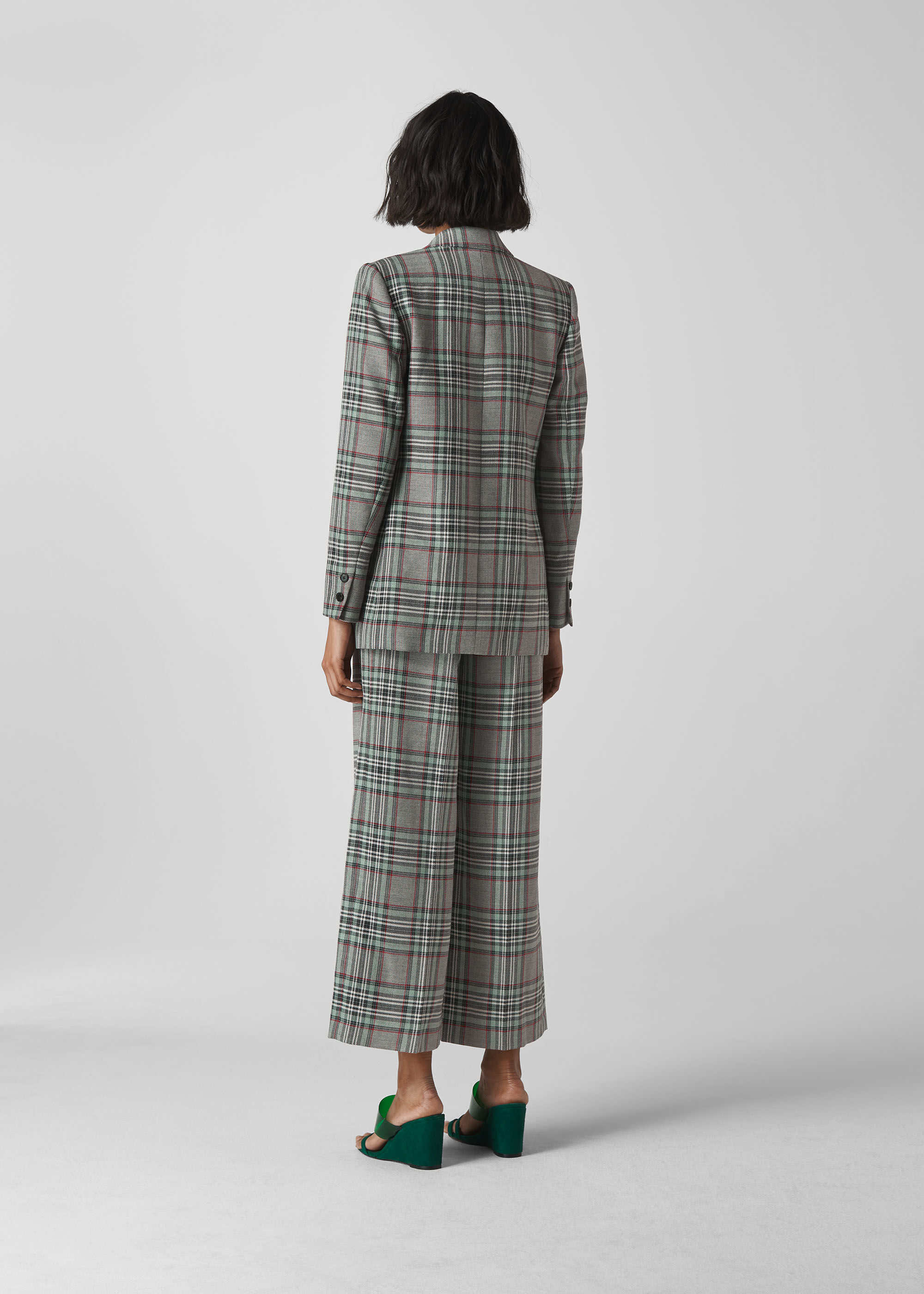 Whistles check sales double breasted blazer
