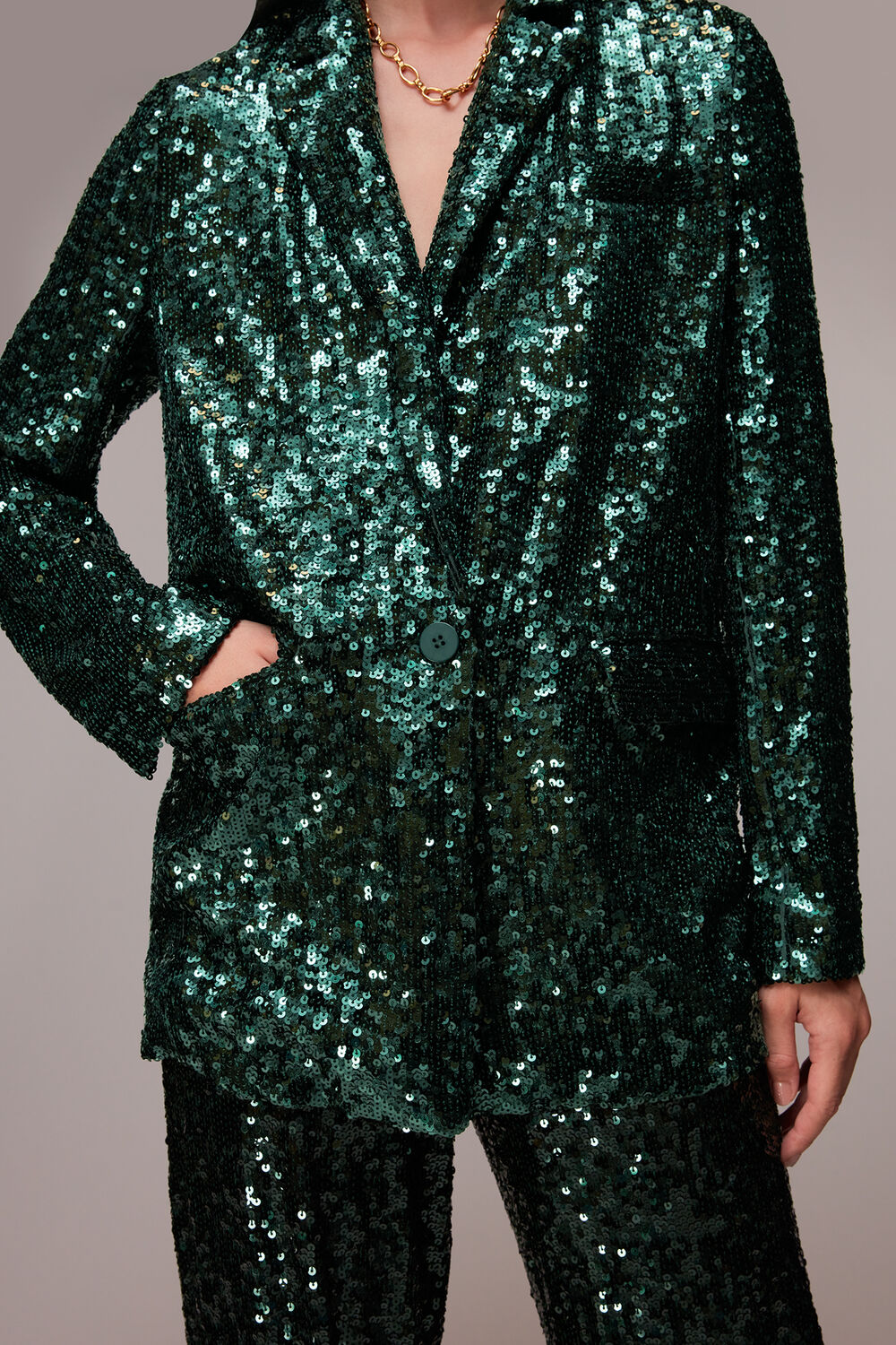 Sequin Single Breasted Blazer