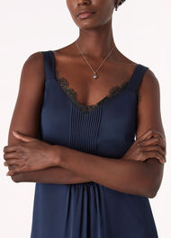 Crepe Lace Trim Cami Dress